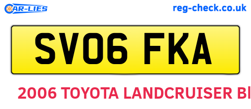 SV06FKA are the vehicle registration plates.