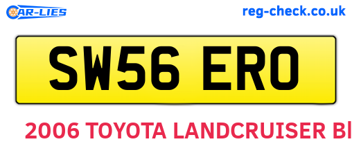 SW56ERO are the vehicle registration plates.