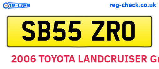 SB55ZRO are the vehicle registration plates.