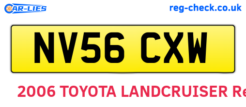 NV56CXW are the vehicle registration plates.