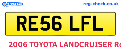 RE56LFL are the vehicle registration plates.