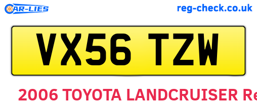 VX56TZW are the vehicle registration plates.