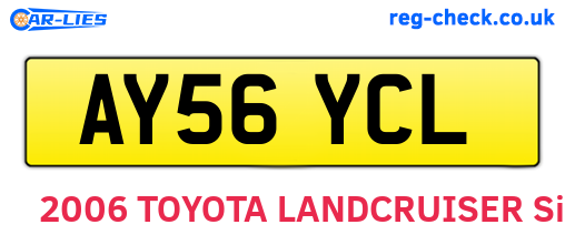 AY56YCL are the vehicle registration plates.