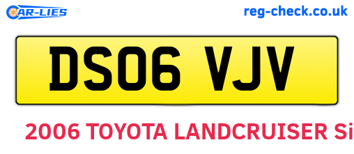 DS06VJV are the vehicle registration plates.