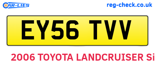 EY56TVV are the vehicle registration plates.