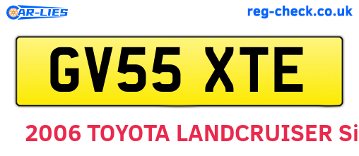 GV55XTE are the vehicle registration plates.
