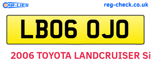 LB06OJO are the vehicle registration plates.