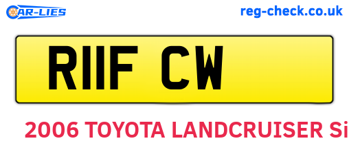 R11FCW are the vehicle registration plates.
