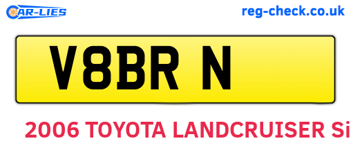 V8BRN are the vehicle registration plates.