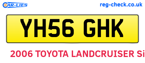 YH56GHK are the vehicle registration plates.