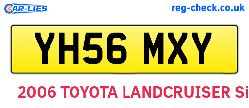 YH56MXY are the vehicle registration plates.