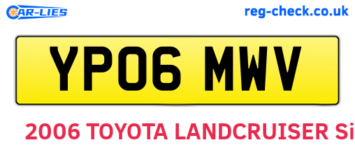 YP06MWV are the vehicle registration plates.