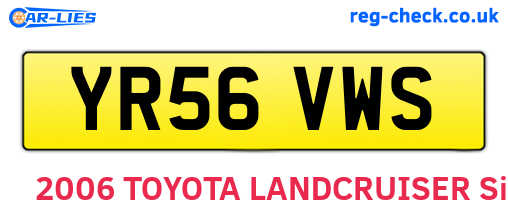 YR56VWS are the vehicle registration plates.