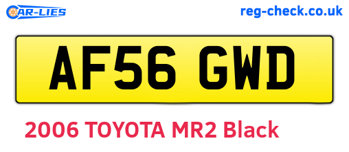 AF56GWD are the vehicle registration plates.