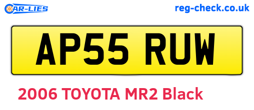 AP55RUW are the vehicle registration plates.