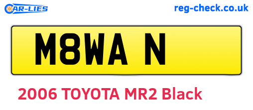 M8WAN are the vehicle registration plates.