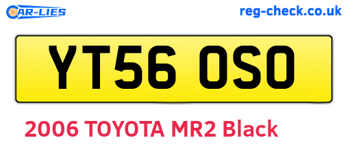 YT56OSO are the vehicle registration plates.