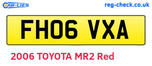 FH06VXA are the vehicle registration plates.