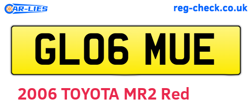 GL06MUE are the vehicle registration plates.