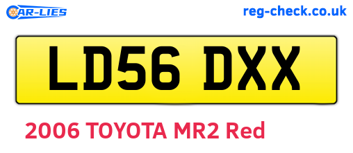 LD56DXX are the vehicle registration plates.