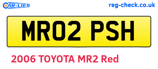 MR02PSH are the vehicle registration plates.