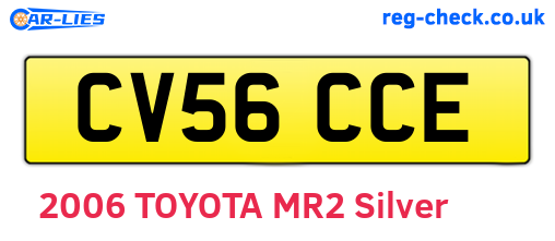 CV56CCE are the vehicle registration plates.