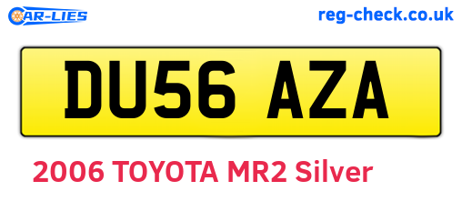DU56AZA are the vehicle registration plates.