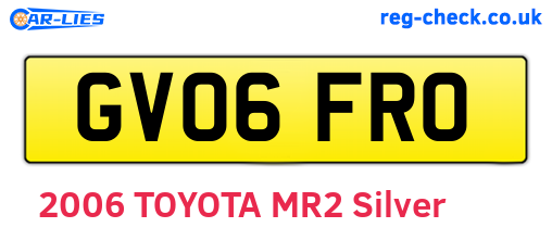 GV06FRO are the vehicle registration plates.