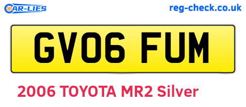 GV06FUM are the vehicle registration plates.