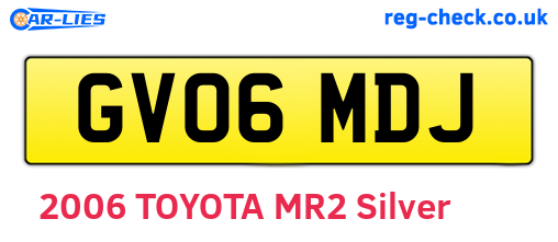 GV06MDJ are the vehicle registration plates.