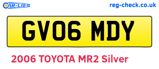 GV06MDY are the vehicle registration plates.
