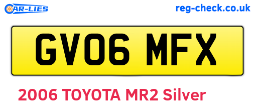 GV06MFX are the vehicle registration plates.