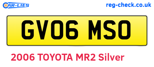 GV06MSO are the vehicle registration plates.