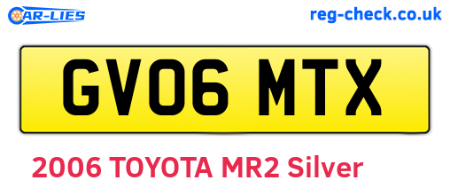 GV06MTX are the vehicle registration plates.