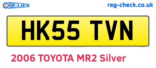 HK55TVN are the vehicle registration plates.