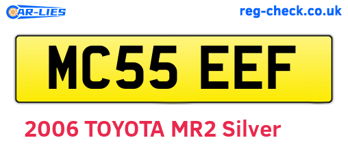 MC55EEF are the vehicle registration plates.