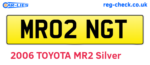 MR02NGT are the vehicle registration plates.