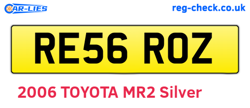 RE56ROZ are the vehicle registration plates.