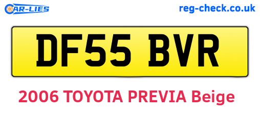 DF55BVR are the vehicle registration plates.