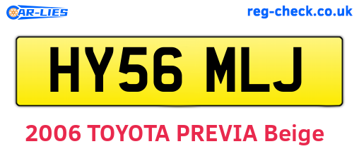 HY56MLJ are the vehicle registration plates.