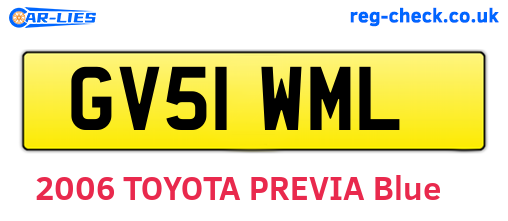 GV51WML are the vehicle registration plates.