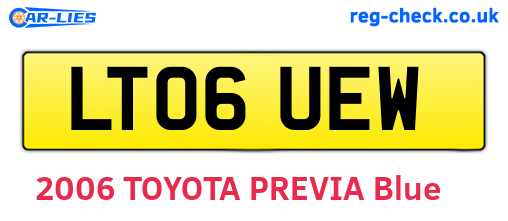 LT06UEW are the vehicle registration plates.