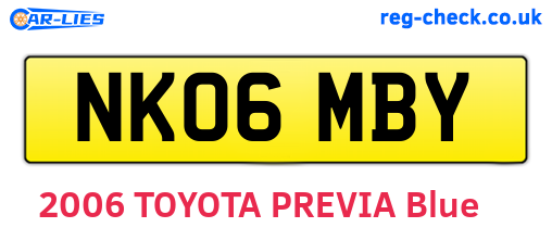 NK06MBY are the vehicle registration plates.