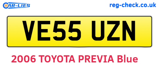 VE55UZN are the vehicle registration plates.