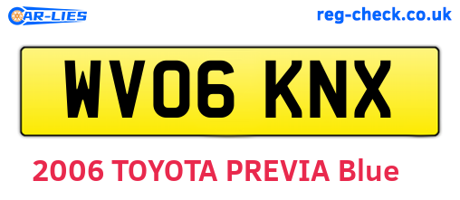 WV06KNX are the vehicle registration plates.