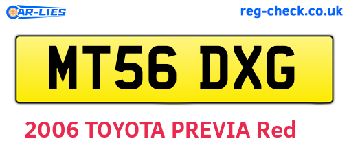 MT56DXG are the vehicle registration plates.
