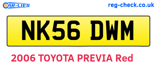 NK56DWM are the vehicle registration plates.
