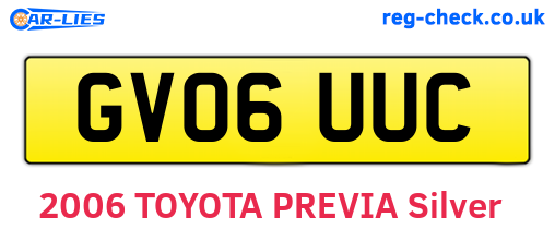GV06UUC are the vehicle registration plates.