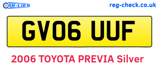 GV06UUF are the vehicle registration plates.