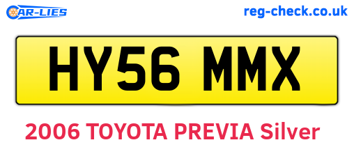 HY56MMX are the vehicle registration plates.